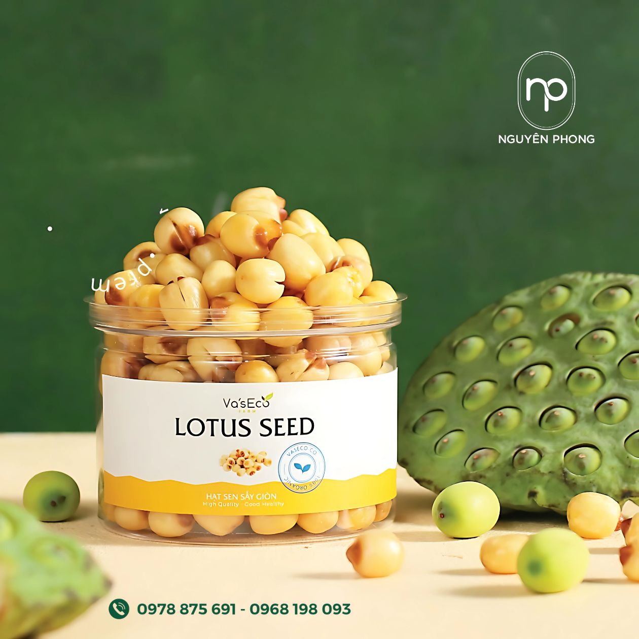 Mẫu tem dán hạt sen sấy
